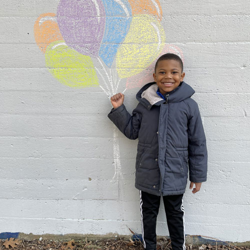 Boy with balloons